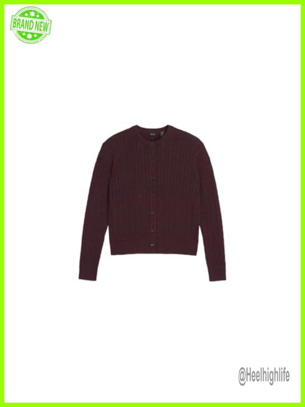 Long Sleeve Cardigan Sweater Regular Fit Crew Neck Pull On